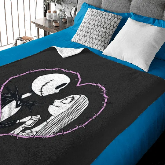 Disney The Nightmare Before Christmas Jack Sally Heart Baby Blankets