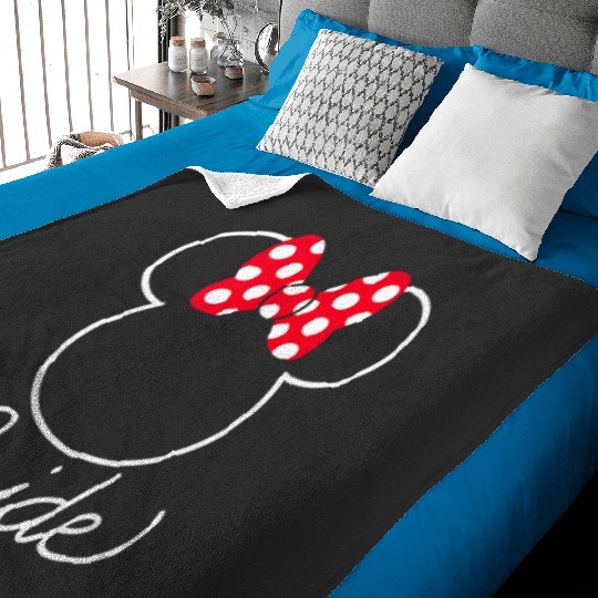 Disney Minnie Mouse Bow Bride Wedding Baby Blankets