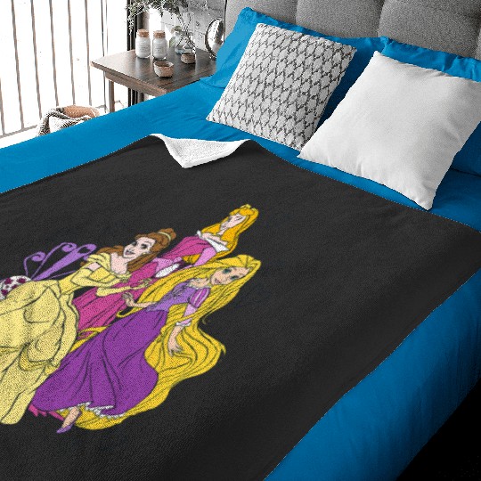 Disney Princess Belle Aurora and Rapunzel Hearts Baby Blankets
