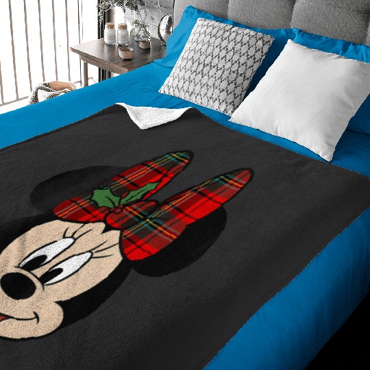 Womens Disney Mickey And Friends Christmas Minnie Mistletoe Bow VNeck Baby Blankets