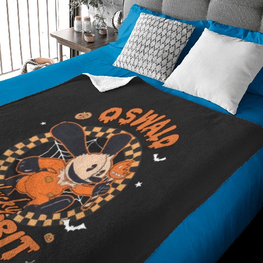 Retro Disney Oswald The Lucky Rabbit Halloween Baby Blankets, Spooky Season Baby Blankets