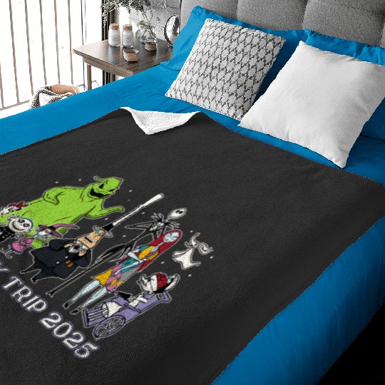 Disney The Nightmare Before Christmas Stars Family Trip 2025 Baby Blankets