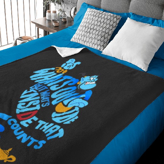 Disney Aladdin Genie Out Bottle Quote Graphic Baby Blankets