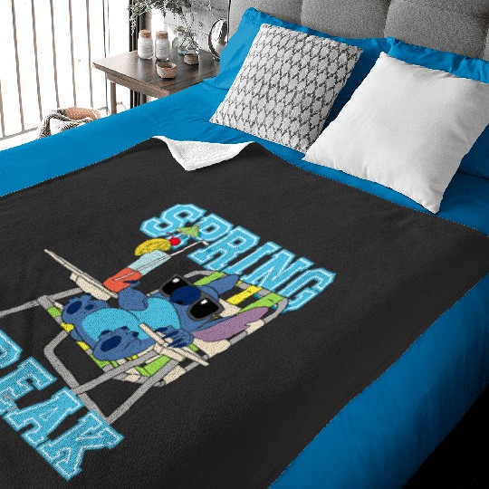 Disney Stitch Beach Chair Chill Spring Break Baby Blankets