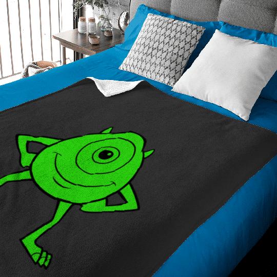 Disney Pixarss Monsters Inc. Mike Wazowski Cyclops Retro Baby Blankets