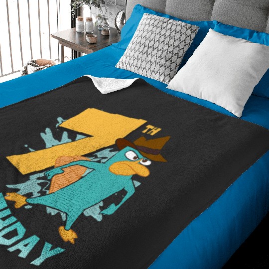 Disney Phineas and Ferb 7th Birthday Perry The Platypus Baby Blankets