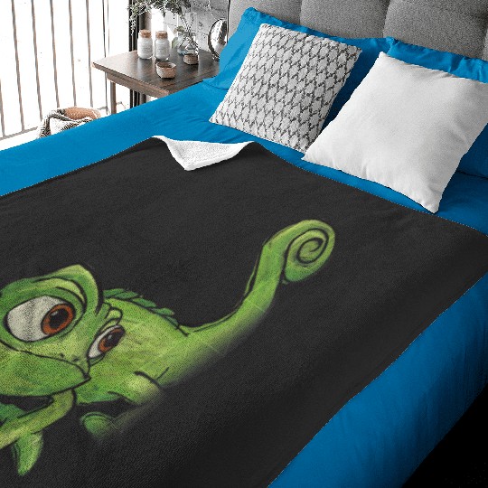 Kids Disney Tangled Pascal Adorable Chameleon Color Sketch Icon Baby Blankets