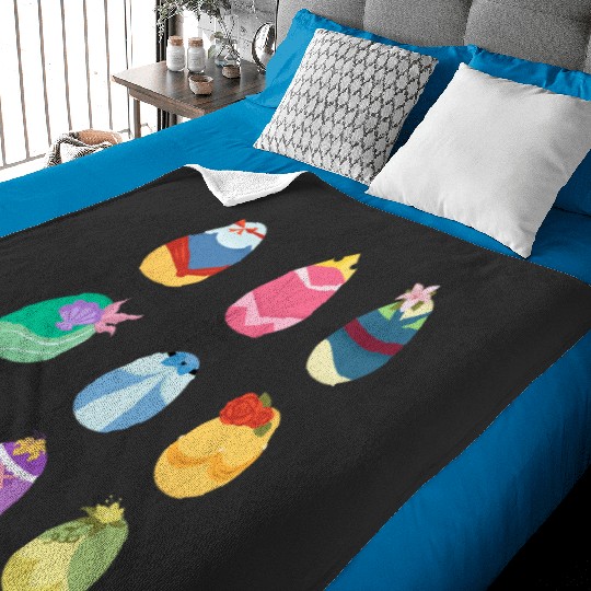 Disney Princess Easter Spring Nine Decorated Easter Eggs Baby Blankets