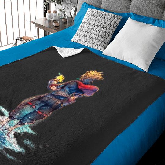 Disney Kingdom Hearts Sora Keyblade Hero Faded Starfish Baby Blankets