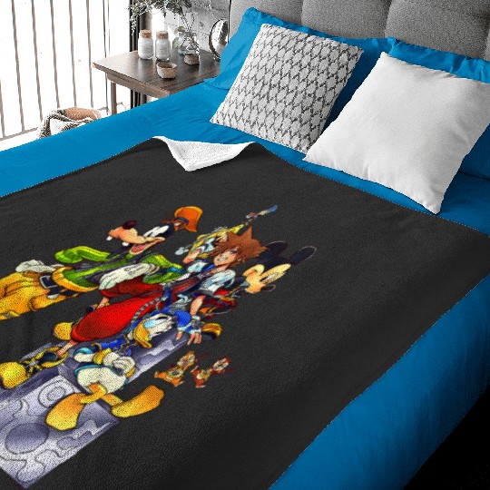 Disney Kingdom Hearts Goofy Mickey & Donald Sora Block Shot Baby Blankets