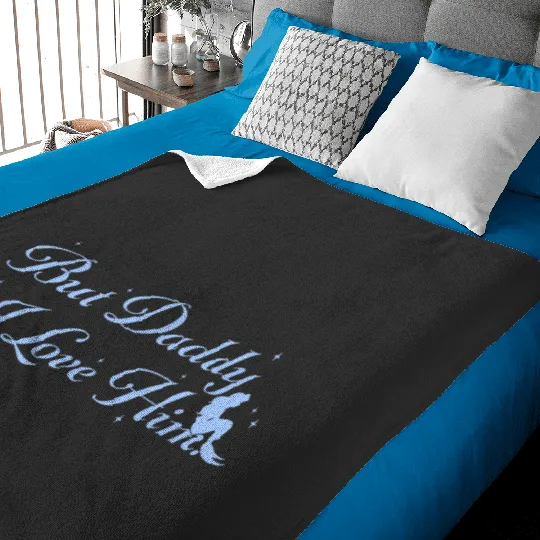 Disney The Little Mermaid But Daddy I Love Him Big Text Logo Baby Blankets