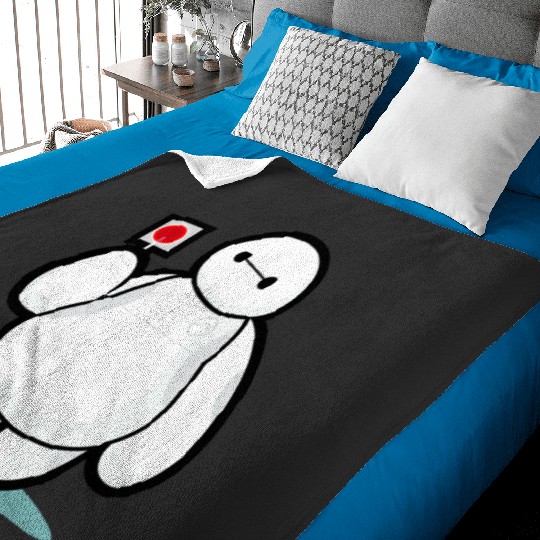 Disney Big Hero 6 Baymax With Lollipop Cute Shot Baby Blankets