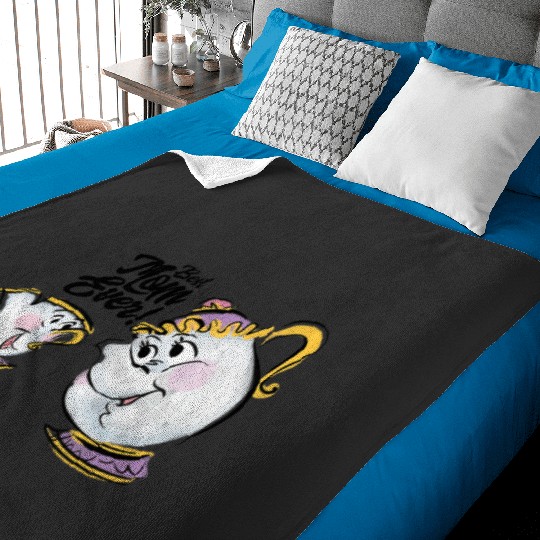 Disney Beauty and the Beast Chip Mrs. Potts Best Mom Ever Baby Blankets