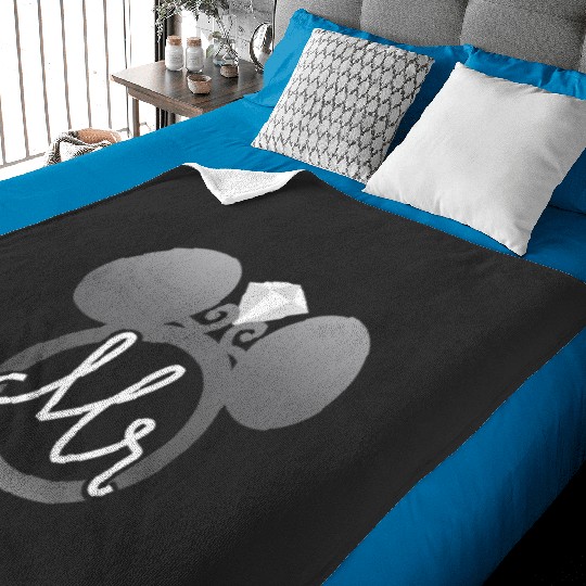 Disney Mickey Mouse Diamond Wedding Ring Husband Groom Mr Baby Blankets