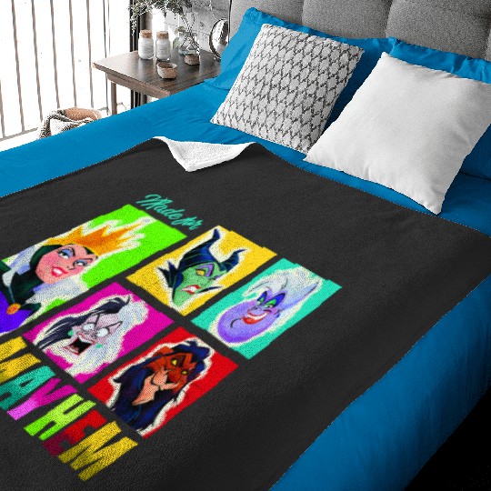 Disney Villains Made For Mayhem Colorful Big Chest Portraits Baby Blankets