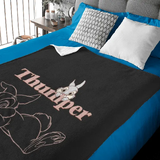Disney Bambi Thumper Peach Outline Baby Blankets
