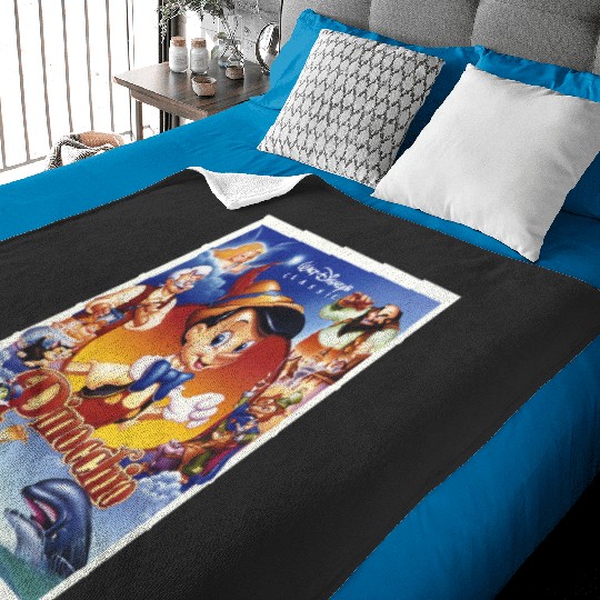 Disney Pinocchio Movie Poster Group Shot Baby Blankets