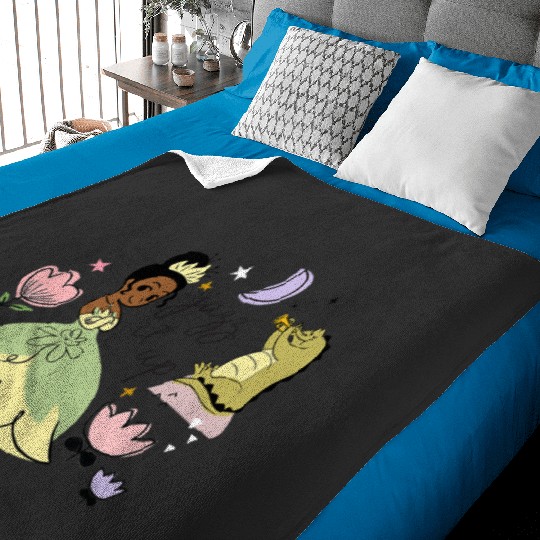 Disney The Princess And The Frog Tiana Jazz It Up Floral Baby Blankets