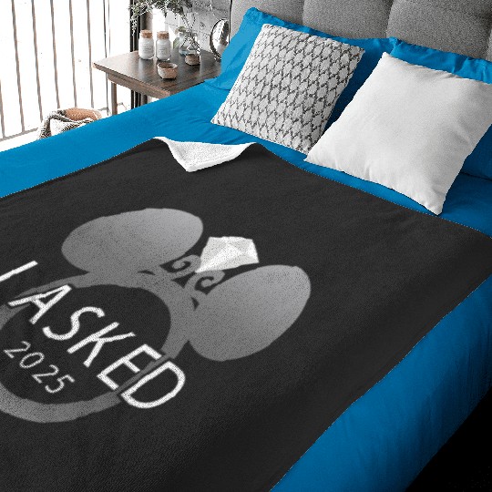 Disney I Asked 2025 Engagement Ring Proposal Mickey Baby Blankets