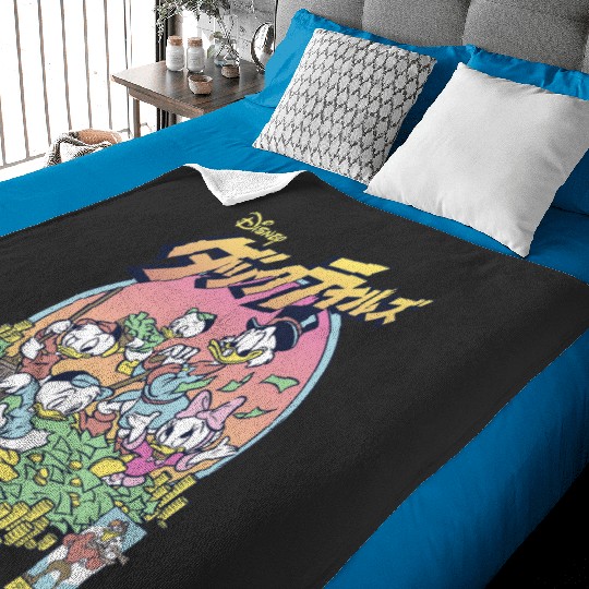 Disney DuckTales Japanese Logo Money Vault Shot Distressed Baby Blankets