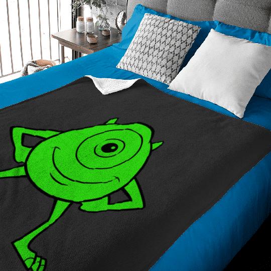 Disney Pixarss Monsters Inc. Mike Wazowski Cyclops Retro Baby Blankets