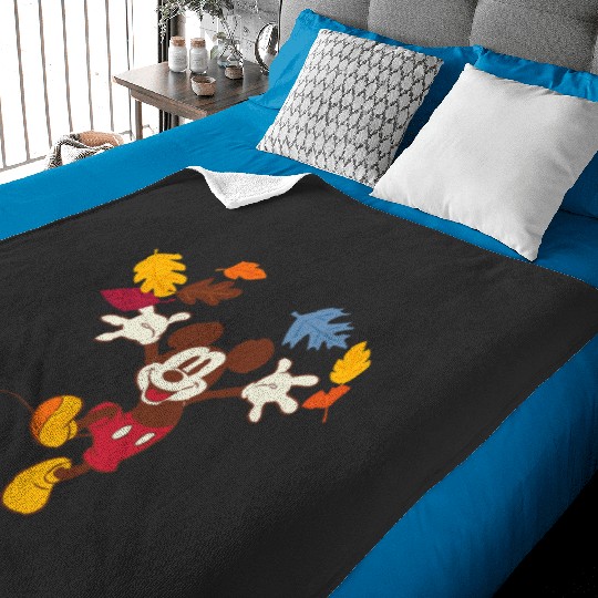 Disney Mickey Mouse Thanksgiving Autumn Fun Baby Blankets