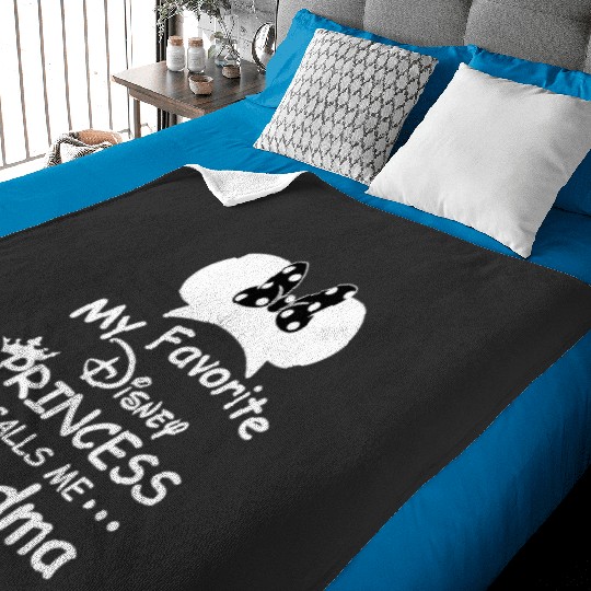 Disney Princess Calls Me Grandma Baby Blankets, Disney Trip Gift for Granddaughter