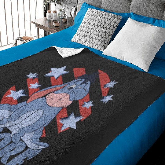 Disney Winnie the Pooh Americana Eeyore Stars Stripes Premium Baby Blankets