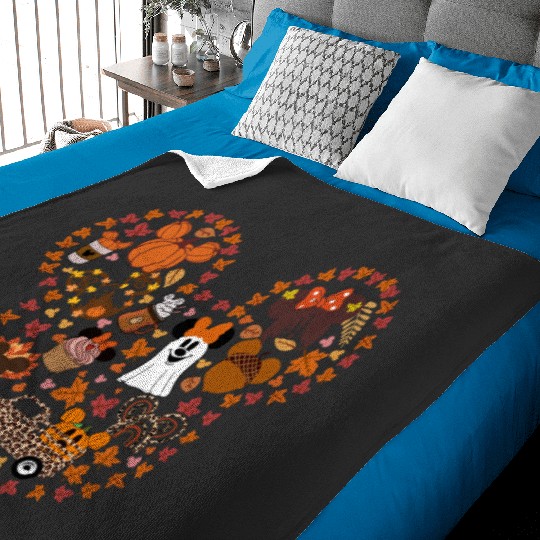 Disney Mickey Fall Vibes Baby Blankets, Disney Fall Baby Blankets