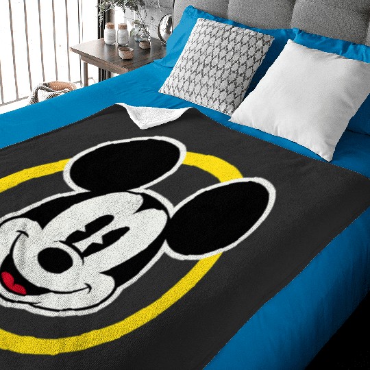 Amazonss Essentials Disney Smiling Mickey in Yellow Circle Baby Blankets