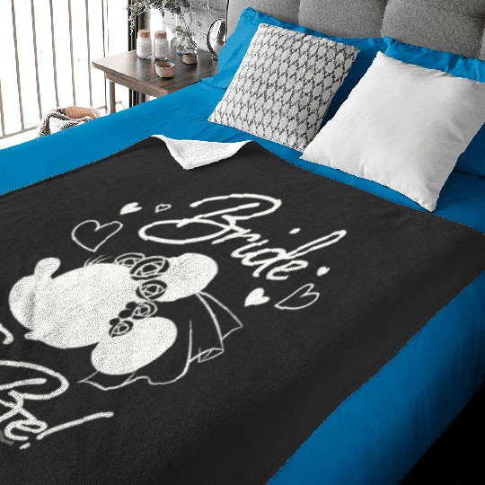 Disney Minnie Mouse Bride to Be Wedding Bridal Bachelorette Baby Blankets