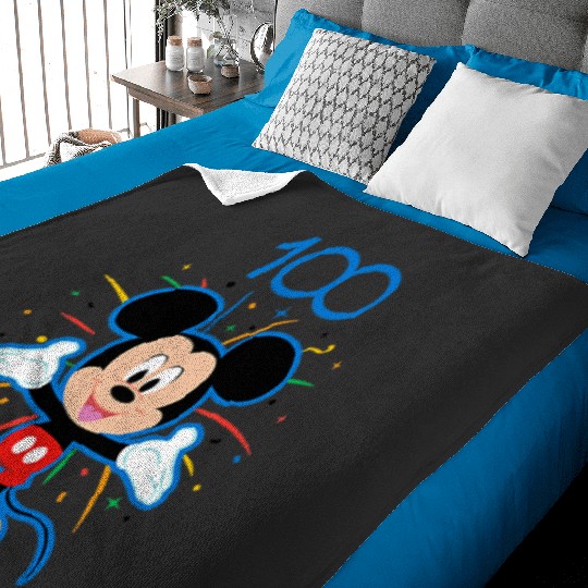 Disney 100 Anniversary Mickey Mouse Fireworks Burst D100 Baby Blankets