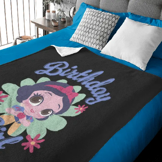 Disney Snow White Birthday Girl Chibi Portrait Baby Blankets