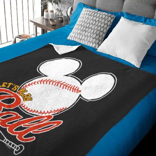 Discover Disney - Mickey Lets Play Ball Baseball Baby Blankets