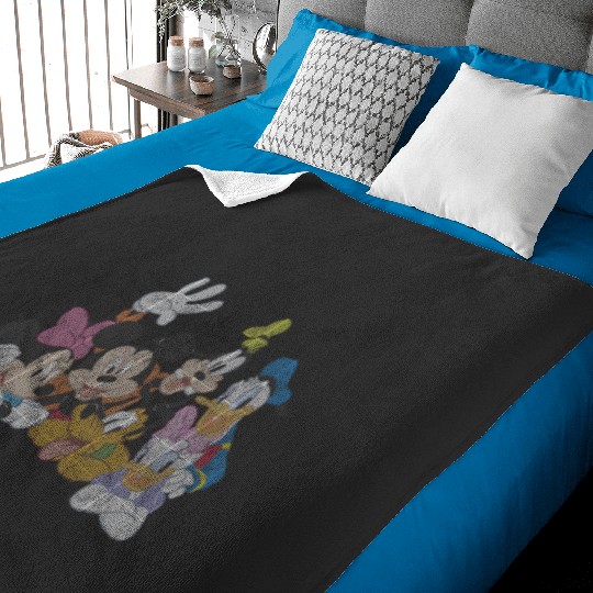 Discover Disney Mickey And Friends Group Shot Portrait Baby Blankets