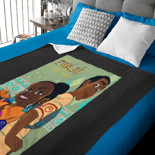 Discover Disney Iwájú Animated Series Tola Kole and Otin Disney+ Baby Blankets