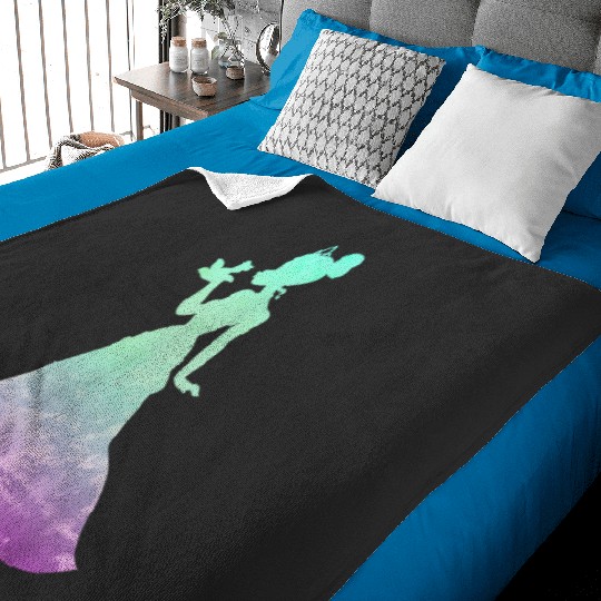 Disney Princess Tiana Silhouette Pretty Tie Dye Baby Blankets