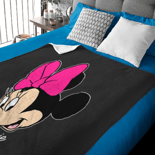 Discover Disney Mickey And Friends Minnie Mouse Big Face blacks Small Baby Blankets