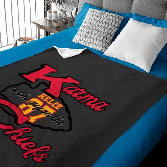 Karma Is The Guy On The Chiefs Taylorr Swift Travis Kelce Baby Blankets