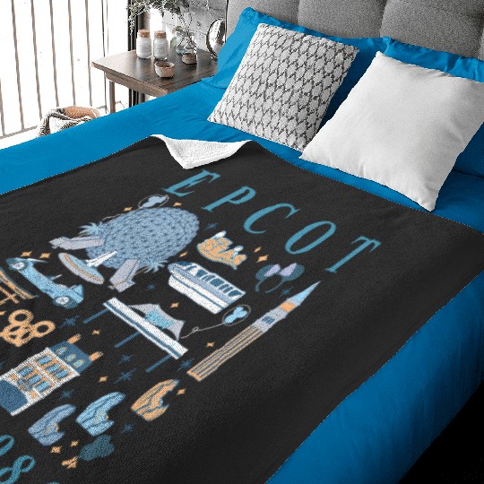 Disney Epcot Since 1982 Baby Blankets, Disney Trip Family Baby Blankets, Disney Aesthetic Baby Blankets, Disneyworld Baby Blankets, Disneyland Baby Blankets,  Baby Blankets