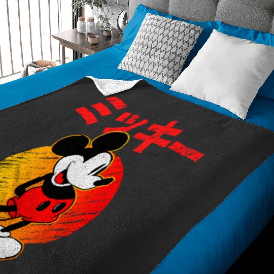 Discover Disney Mickey Mouse Katakana Baby Blankets