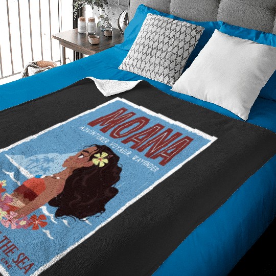 Disney Moana Adventurer Daughter of the Sea Retro Distressed Baby Blankets