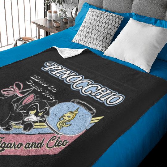 Disney Pinocchio Wishes Do Come True Figaro And Cleo Retro Baby Blankets