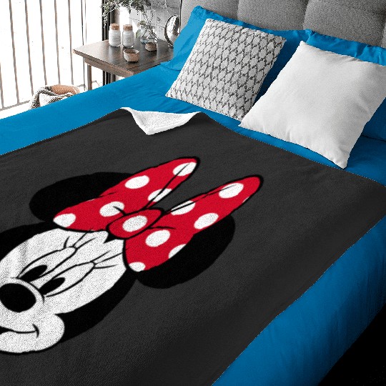 Discover Disney Minnie Mouse Pretty Face Classic Logo Baby Blankets