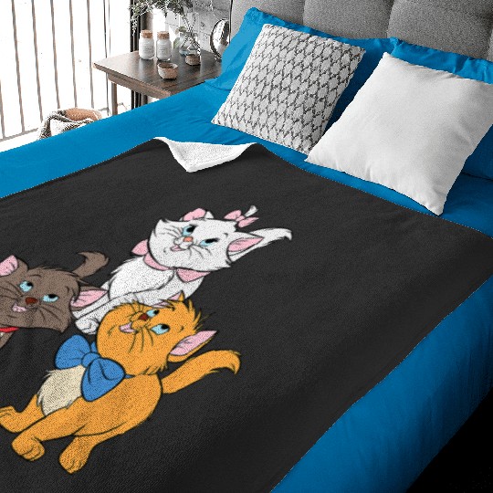 Disney The Aristocats Cute Trio Marie Toulouse Berlioz Logo Baby Blankets