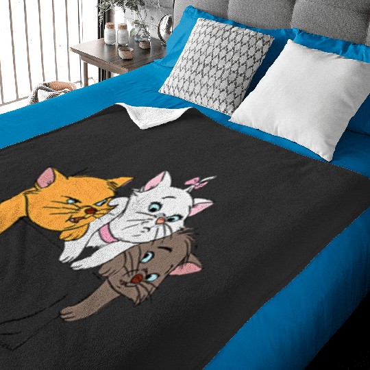 Disney The Aristocats Adorable Kittens Trio Faux Pocket Logo Baby Blankets