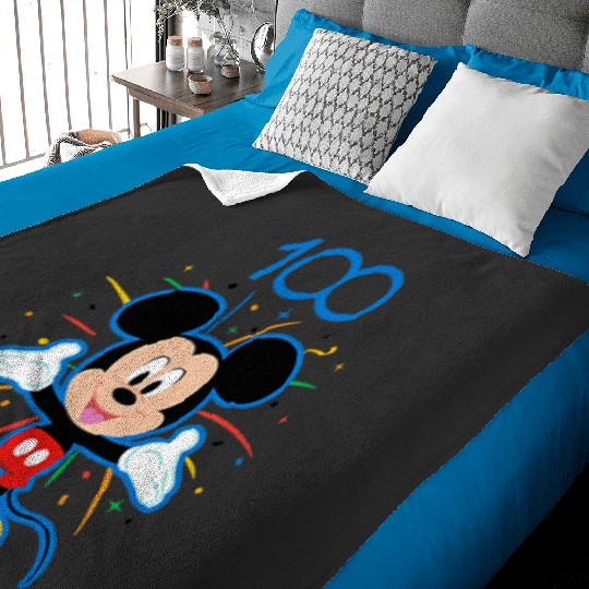 Disney 100 Anniversary Mickey Mouse Fireworks Burst D100 Baby Blankets