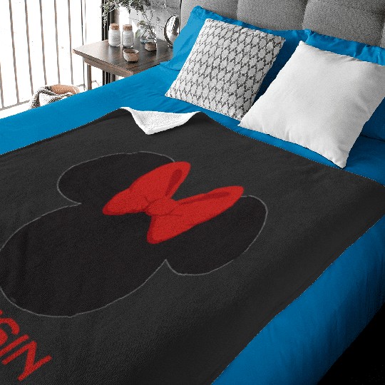 Discover Disney Minnie Mouse Red Bow Icon Cousin Family Baby Blankets