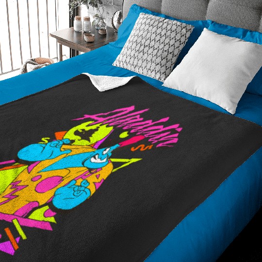Disney Aladdin Genie 90s Style Neon Portrait Tank Top Baby Blankets