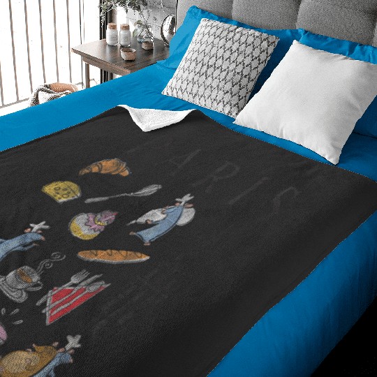 Disney Pixar Ratatouille Paris Food & Places Collage Retro Baby Blankets